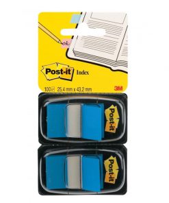 Záložky Post-it Index široké 25,4x43,2 modrá 2ks