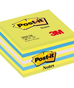 Samolepiaci bloček Post-it 76 x 76 mm, neónová zelená, mix farieb