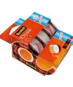 Lepiaca páska kryštálovo číra Scotch, 19 mm × 7,5 m, 2 + 1 rolka, v zásobníku zadarmo