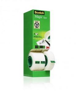Lepiaca páska Scotch Magic neviditeľná popisovateľná 19 mm x 33 m v krabičke 7+1 zdarma
