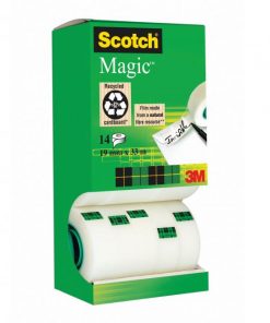 Lepiaca páska Scotch Magic neviditeľná popisovateľná 19 mm x 33 m v krabičke 12+2 zdarma