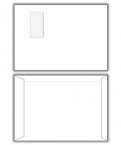 Poštové obálky C4 s páskou, okienko, 500 ks