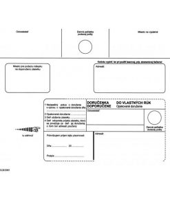 Poštové obálky C5 doručenka do VR OD, Nedoposielať, 100 ks
