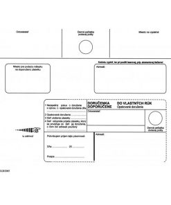 Poštové obálky C5 doručenka do VR OD, Nedoposielať, 1000 ks