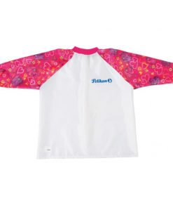 Detská zástera na maľovanie Pelikan, červené rukávy