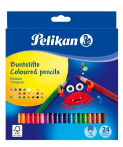 Farbičky Pelikan trojhranné tenké 24 ks