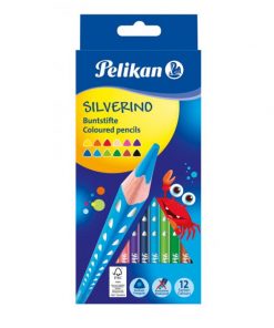 Farbičky Pelikan Silverino trojhranné tenké, sada 12 ks
