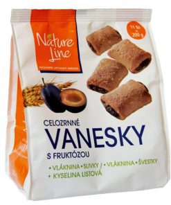 NATURE LINE sušienky celozrnné VANESKY so slivkami 200g