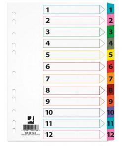 Kartónový rozraďovač Q-CONNECT zosilnený 1-12