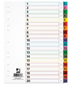 Kartónový rozraďovač Q-CONNECT zosilnený 1-20