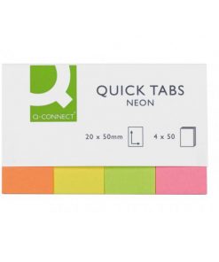 Záložky Q-CONNECT, papierové, 20x50 mm,4x50 lístkov