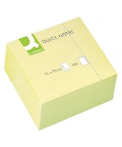 Samolepiaci bloček Q-CONNECT 76x76 mm, 400 l, žltá