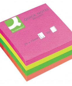 NP:QC010497 Samolepiaci bloček Q-CONNECT 76x76 mm, 320 l, neónová