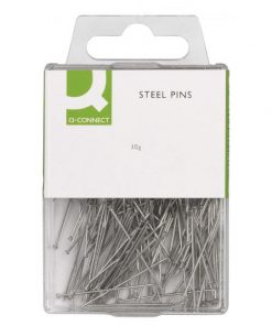 Špendlíky poniklované Q-CONNECT strieborné 30mm