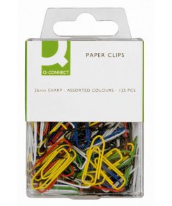 Spisové spony Q-CONNECT 26mm mix farieb 125ks