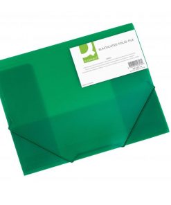 Plastový obal s gumičkou Q-CONNECT zelený