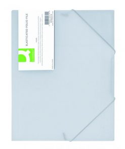 Plastový obal s gumičkou Q-CONNECT mliečny