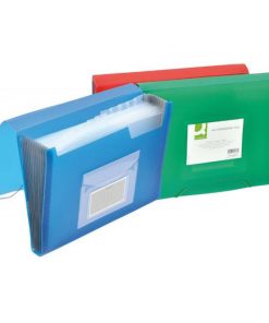 Aktovka plastová s 12 priehradkami Q-CONNECT priehľadná modrá