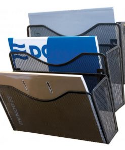 Drôtený stojan nástenný s 3 odkladačmi 325x230x330mm čierny