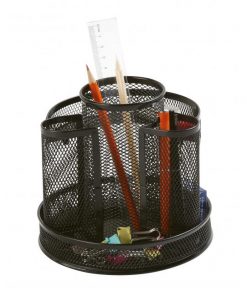 Drôtený stojan na perá Q-CONNECT otočný čierny