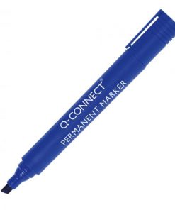 Permanentný popisovač Q-CONNECT zrezaný hrot modrý