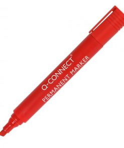 Permanentný popisovač Q-CONNECT zrezaný hrot červený
