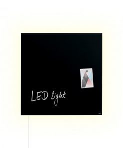 Sklenená tabuľa artverum podsvietená 48x48cm čierna