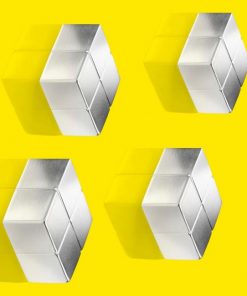 Magnety extra silné na sklenené tabule, kocka, 4 ks