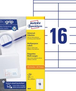 Etikety univerzálne 105x33,8 mm Avery A4 100 hárkov
