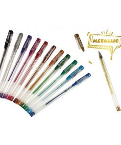 Gélové perá metalické DONAU 12 farieb