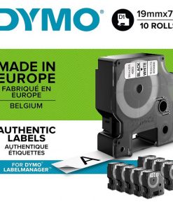 Samolepiaca páska Dymo D1 19 mm biela/čierna, 10ks