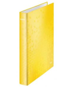 Zakladač 2-krúžkový Leitz WOW laminovaný povrch 4cm žltý