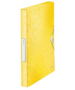 Plastový box s gumičkou Leitz WOW žltý