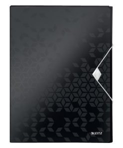 Plastový box s gumičkou Leitz WOW čierny