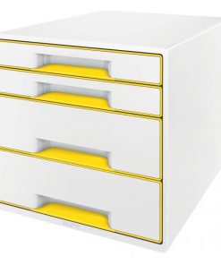 Zásuvkový box Leitz WOW so 4 zásuvkam žltý