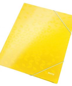 Kartónový obal lesklý s gumičkou Leitz WOW žltý