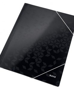 Kartónový obal lesklý s gumičkou Leitz WOW čierny