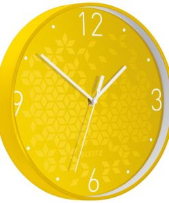 Nástenné hodiny Leitz WOW žltá