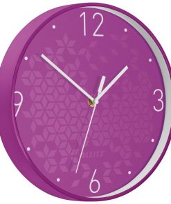 Nástenné hodiny Leitz WOW purpurová