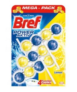 Bref Power Aktiv WC závesný blok tuhý 3 x 50 g Citrón