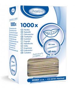 Špáradlá drevené hygienicky balené 2 x 65 mm (1000 ks)