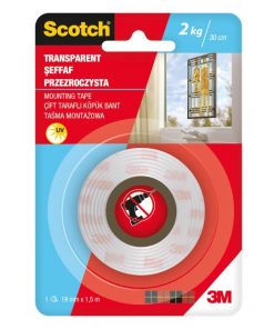 Montážna páska do interiéru, 19 mm x 1,5 m priehľadná