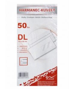 Poštové obálky DL samolepiace, okienko, 50 ks 80g