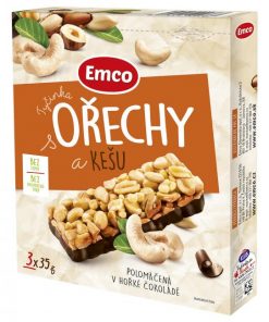 Tyčinka Emco s orechami a kešu 3 x 35 g