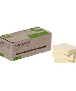 Samolepiaci bloček Q-CONNECT recyklované 38x51 žlté 12ks