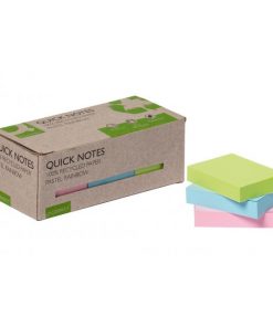 Samolepiaci bloček Q-CONNECT recyklované 38x51 dúhové 12ks