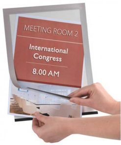 Samolepiaci držiak dokumentov A4 strieborný 2 ks