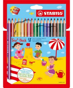 Farbičky STABILO Trio so strúhadlom, 18 ks