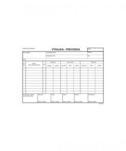 Výdajka - prevodka, A5, bez DPH, samoprepis s kart. obálkou a podložkou