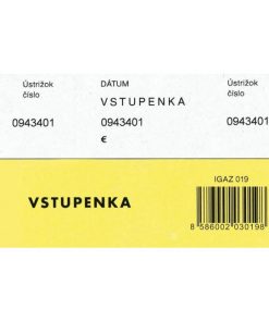 Vstupenka číslovaná 3-dielna, 100 listov